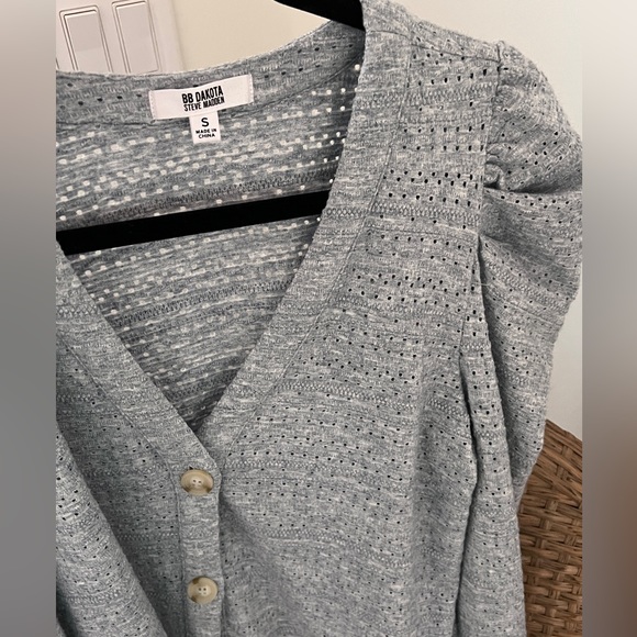 BB Dakota x Steve Madden Before You Sleeve Cardigan in Blue Denim SMALL - Picture 3 of 6